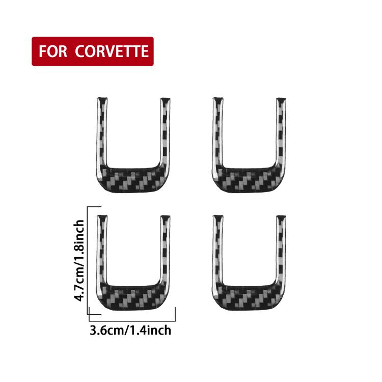 For Chevrolet Corvette C8 4pcs /Set Sun Visor Decorative Sticker - Black