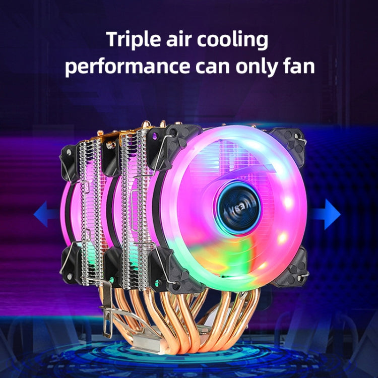 Computer 6 Copper Tube CPU Radiator CPU Fan,Spec: Single Fan Without Light