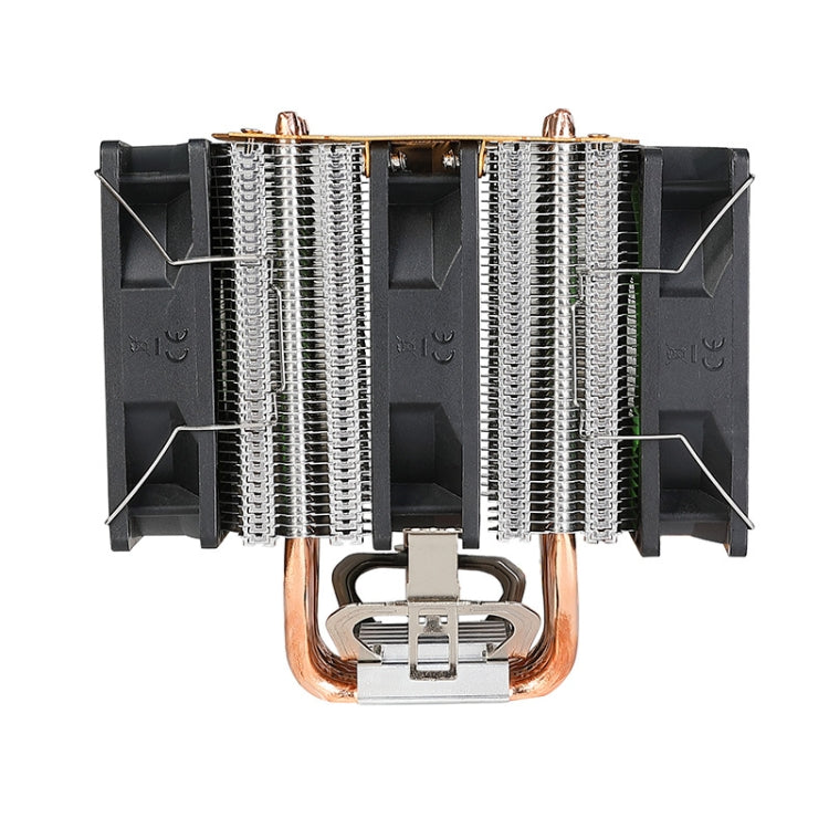 Computer 6 Copper Tube CPU Radiator CPU Fan,Spec: 3 Fans Without Light