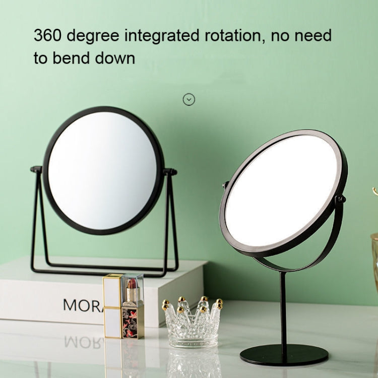Desktop Makeup Mirror Simple Portable Mirror Rotating Dressing Mirror,Style: Black Stand Model