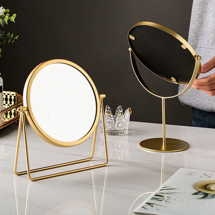 Desktop Makeup Mirror Simple Portable Mirror Rotating Dressing Mirror,Style: Black Stand Model