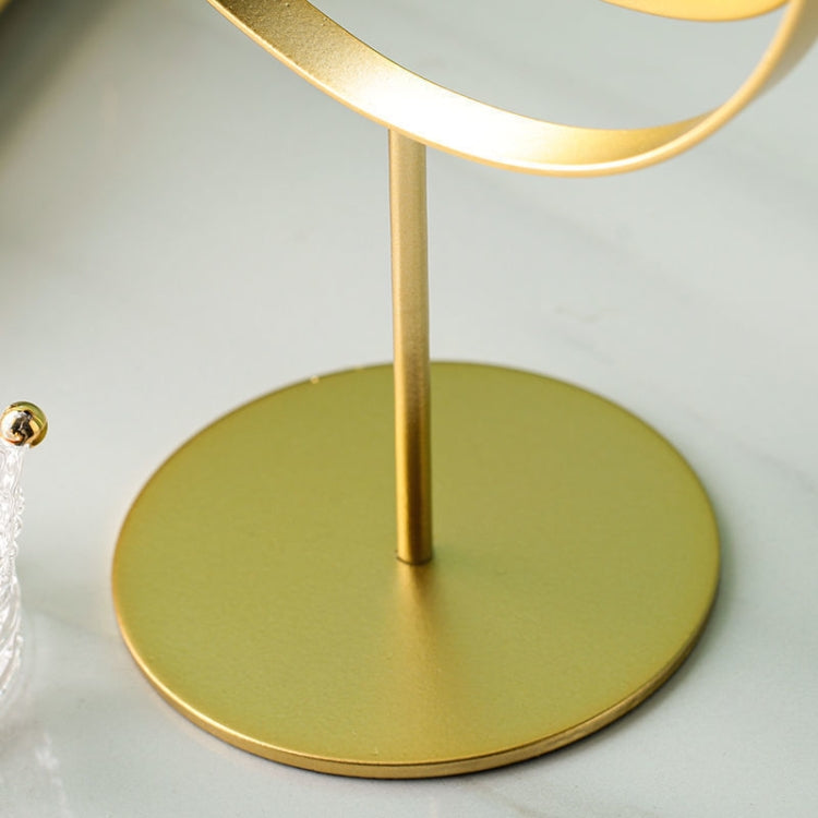Desktop Makeup Mirror Simple Portable Mirror Rotating Dressing Mirror,Style: Black Stand Model