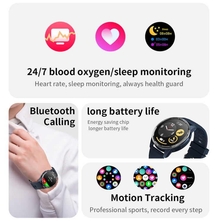 T5max 1.28 Inch Heart Rate/Blood Oxygen Monitoring Bluetooth Calling Smart Watch