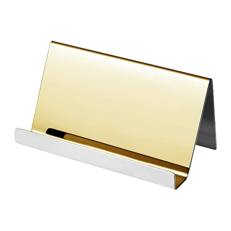 2 PCS ZT7414 304 Stainless Steel Mirror Desktop Name Card Storage Rack
