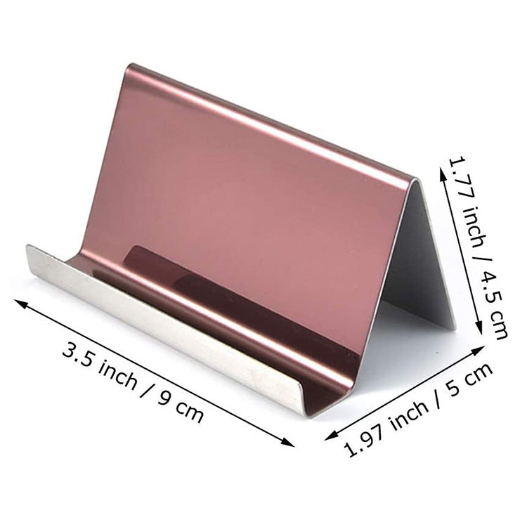 2 PCS ZT7414 304 Stainless Steel Mirror Desktop Name Card Storage Rack