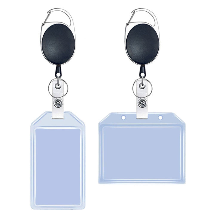 2 PCS Multifunctional Retractable Waterproof Card Case Keychain Ring Card Sleeve