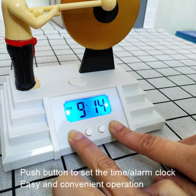 SD9079 Knock Gong Loud Volume Alarm Clock Simple Household Bedside Alarm Clock(White)