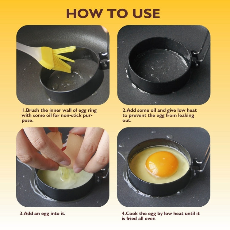 3 / 4 Inch Anti-Hot Egg Rings Non-Stick Round Fried Egg Maker Mold(4 PCS/Set)