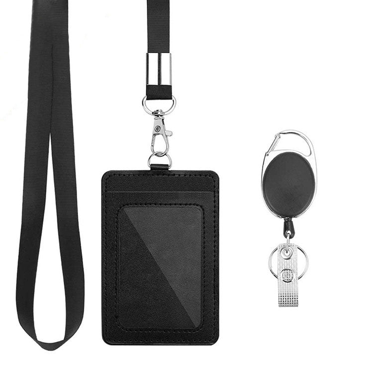 2 Sets ZT-6330 3 in 1 PU Leather ID Card Retractable Buckle Halter Protective Case