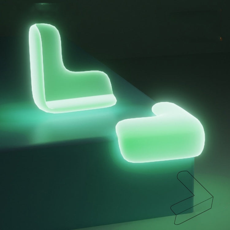 10 PCS Luminous Anti-bump Corner Transparent Coffee Table Corner Protector,Style: L-shape
