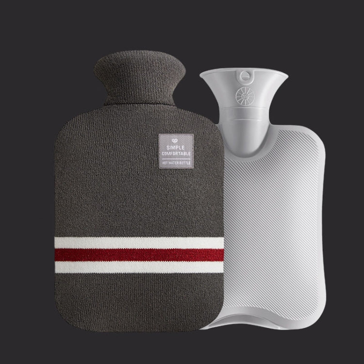 Large Explosion-proof Water-injected PVC Warm Water Bag, Spec: 2000ml (Dark Grey)