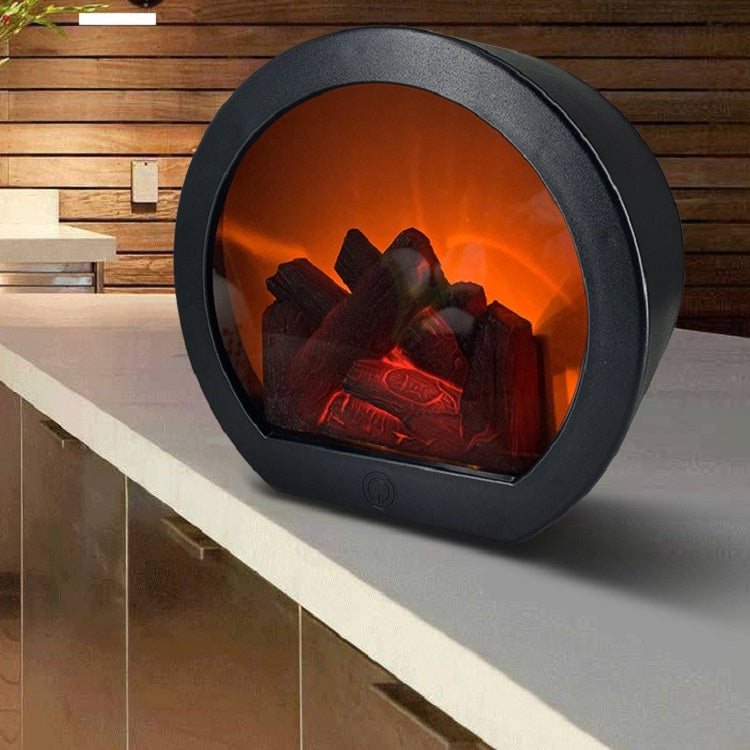 Simulation Flame Touch Switch Fireplace Light Ornaments(Semi-circular)