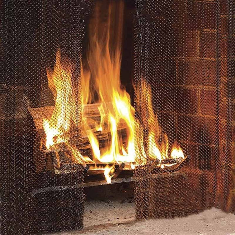 Fireplace Metal Mesh Screen Fireplace Screen To Prevent Sparks From Spilling Out 61x48.3cm