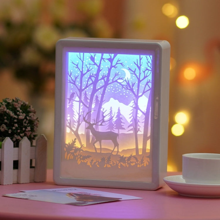 Stereoscopic Paper Cutout Light Christmas Night Light