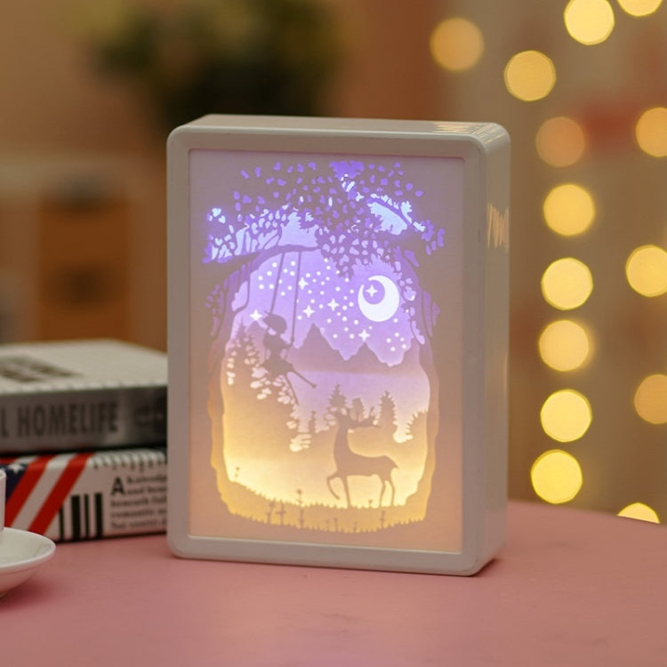 Stereoscopic Paper Cutout Light Christmas Night Light