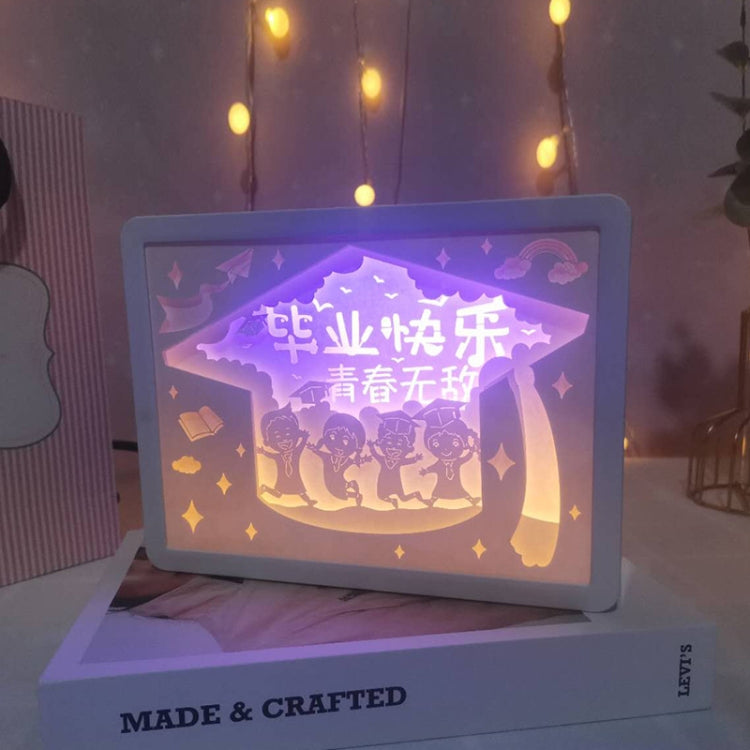 Stereoscopic Paper Cutout Light Christmas Night Light