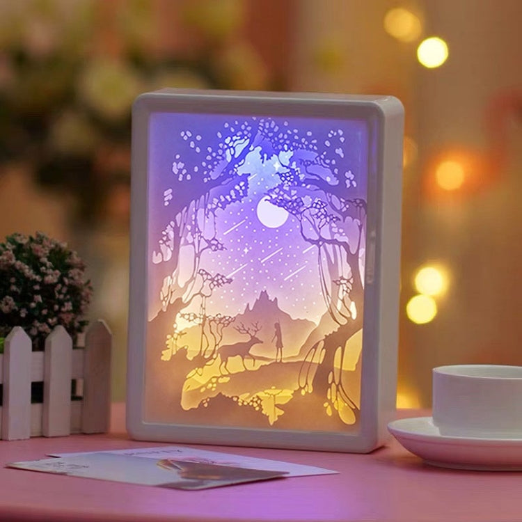 Stereoscopic Paper Cutout Light Christmas Night Light