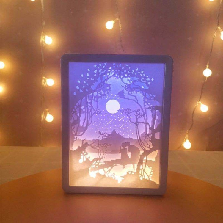 Stereoscopic Paper Cutout Light Christmas Night Light