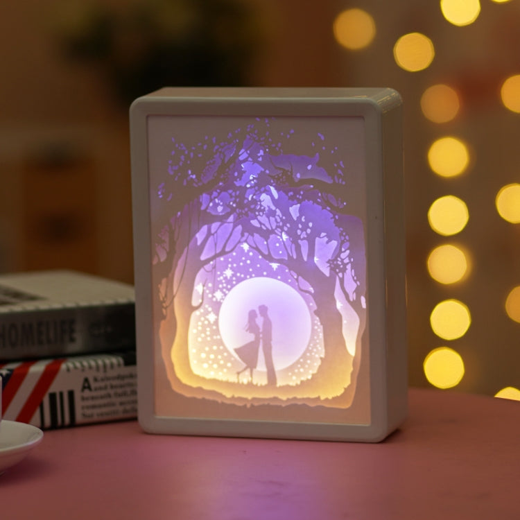 Stereoscopic Paper Cutout Light Christmas Night Light