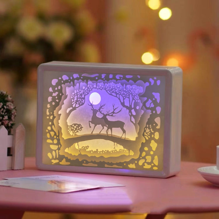 Stereoscopic Paper Cutout Light Christmas Night Light