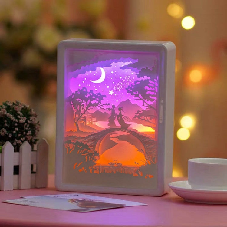 Stereoscopic Paper Cutout Light Christmas Night Light