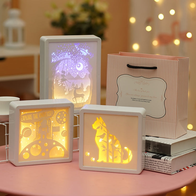 Stereoscopic Paper Cutout Light Christmas Night Light