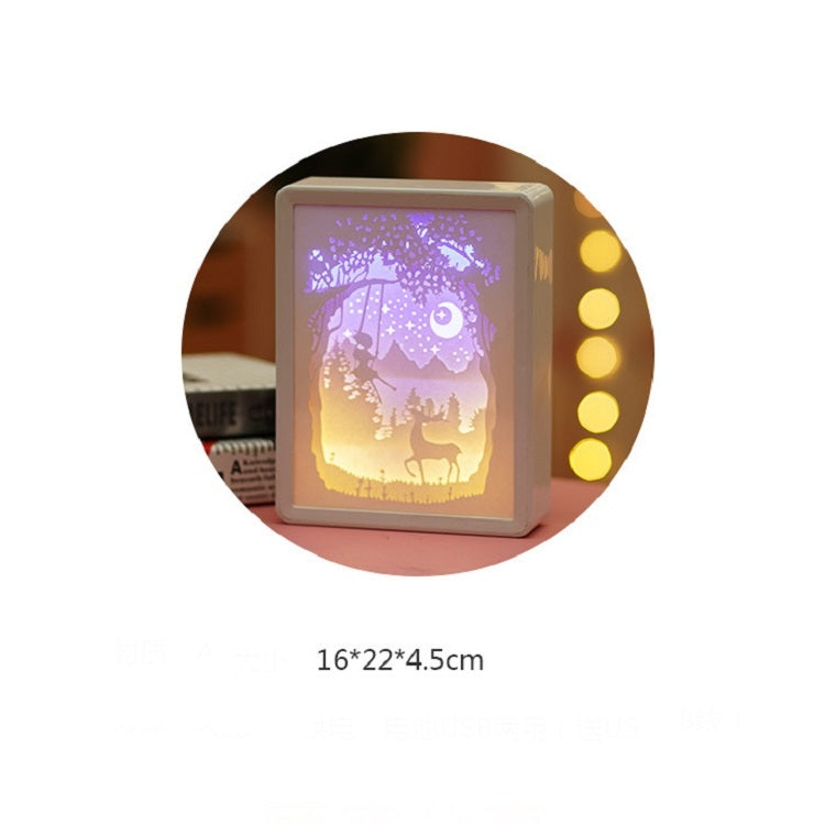 Stereoscopic Paper Cutout Light Christmas Night Light