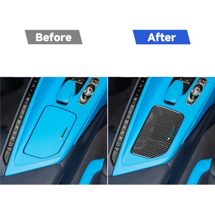 For Chevrolet Corvette C8 Right-Hand Drive Center Control Cup Cover Sticker - Black