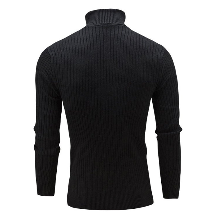 High-Collar Long-Sleeved Men Sweater Casual Thread Knit Clothes, Size:
