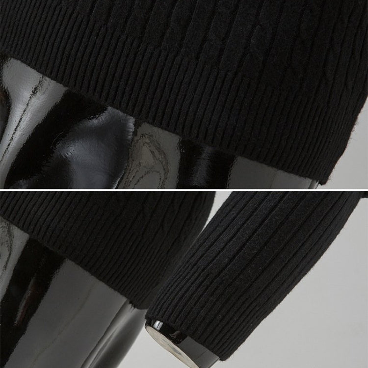 High-Collar Long-Sleeved Men Sweater Casual Thread Knit Clothes, Size: