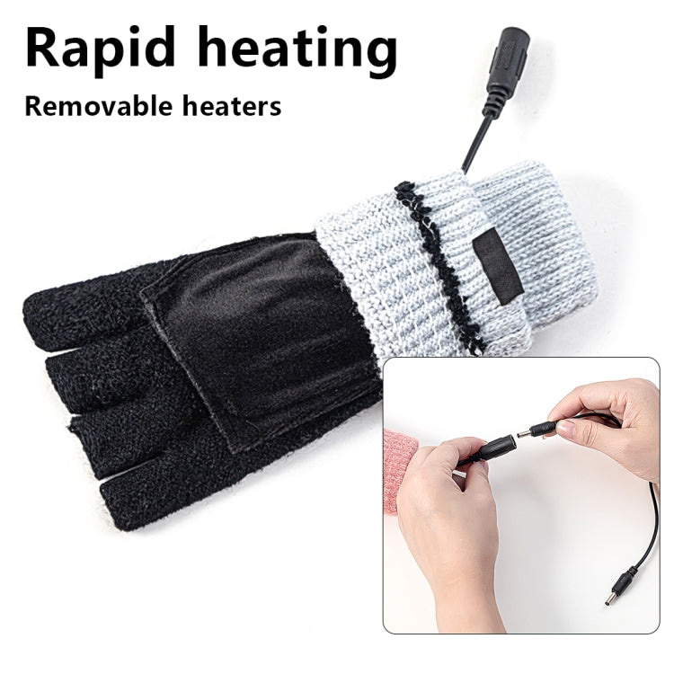 Winter USB Rechargeable Heated Half Finger Gloves, Size: Free Size