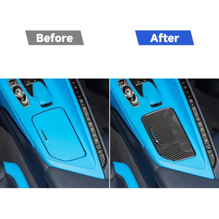 For Chevrolet Corvette C8 Left-Hand Drive Center Control Cup Cover Sticker - Black