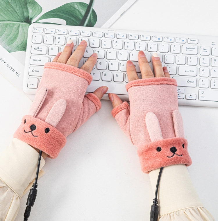 Winter USB Rechargeable Heated Half Palm Adult Gloves, Size: Free Size