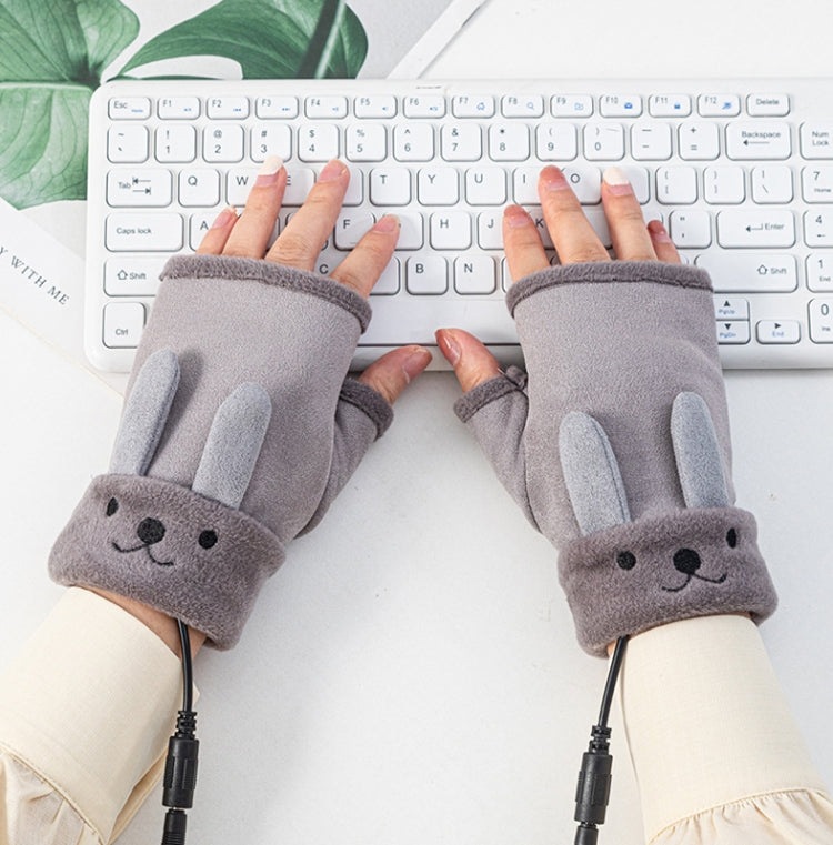 Winter USB Rechargeable Heated Half Palm Adult Gloves, Size: Free Size