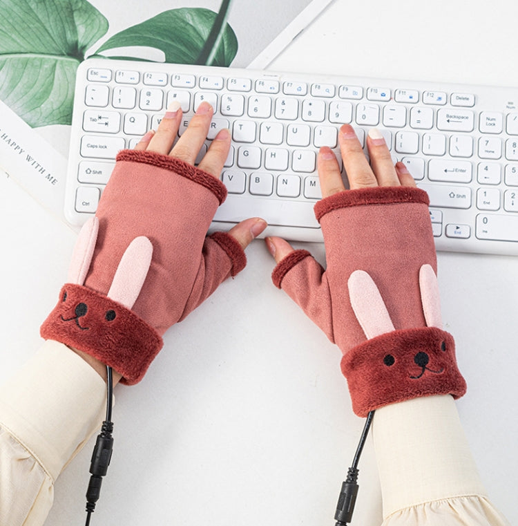 Winter USB Rechargeable Heated Half Palm Adult Gloves, Size: Free Size