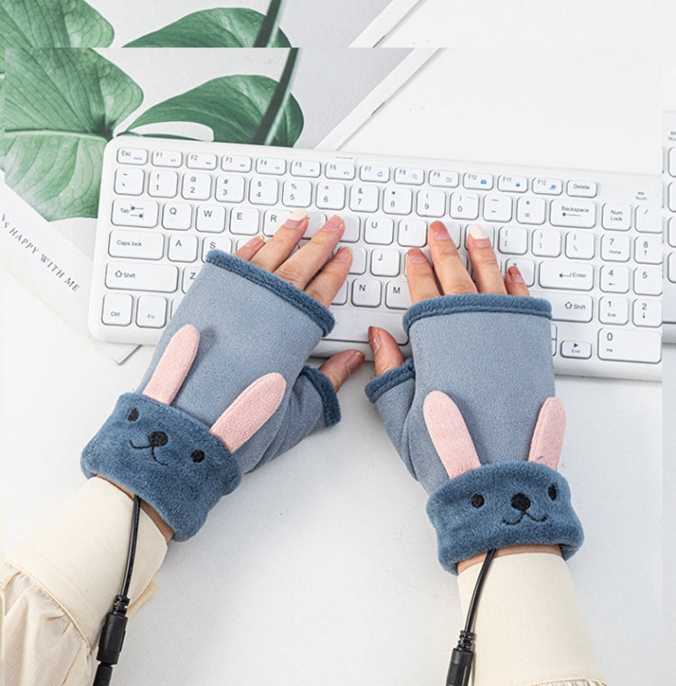 Winter USB Rechargeable Heated Half Palm Adult Gloves, Size: Free Size