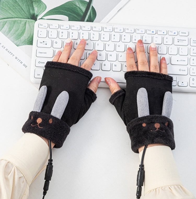 Winter USB Rechargeable Heated Half Palm Adult Gloves, Size: Free Size