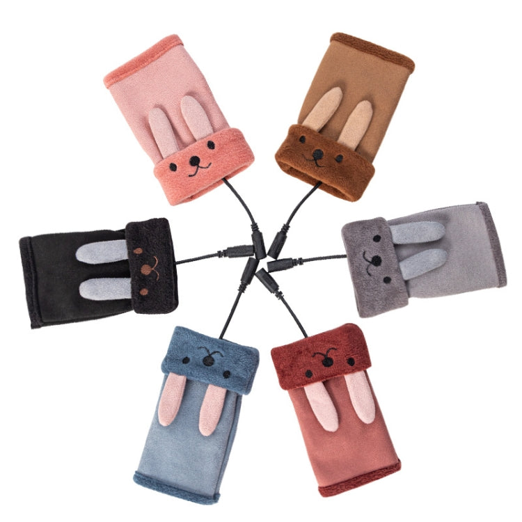 Winter USB Rechargeable Heated Half Palm Adult Gloves, Size: Free Size
