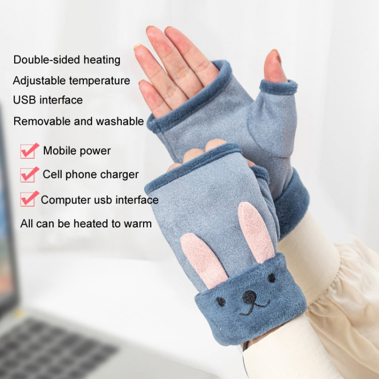Winter USB Rechargeable Heated Half Palm Adult Gloves, Size: Free Size