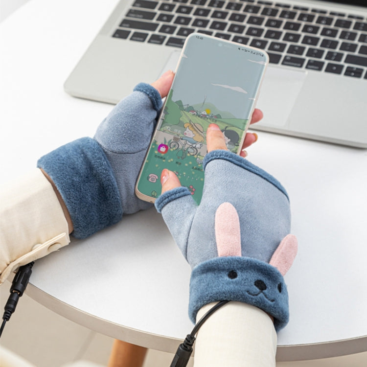 Winter USB Rechargeable Heated Half Palm Adult Gloves, Size: Free Size