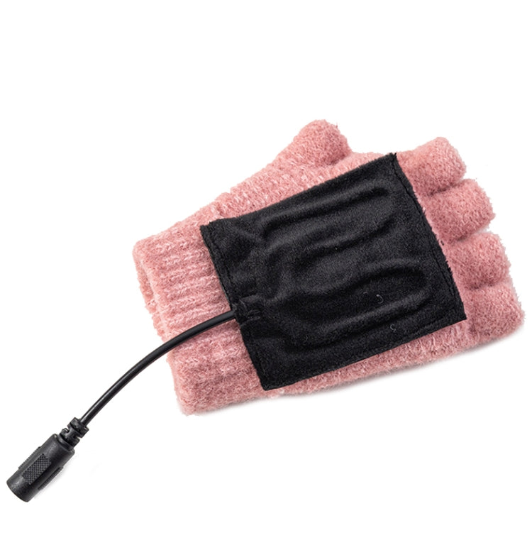 Winter Office USB Heating Warm Half Finger with Cover Gloves Heated Pad, Size: Free Size
