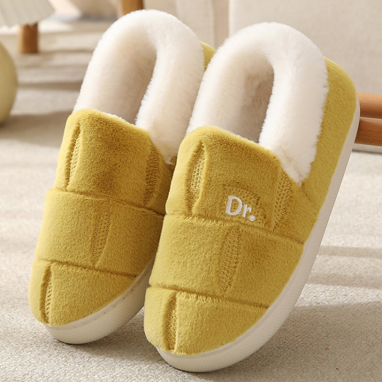 Autumn and Winter Plaid Thickened Warm Cotton Slippers Non-slip Home Cotton Shoes, Size: 40-41