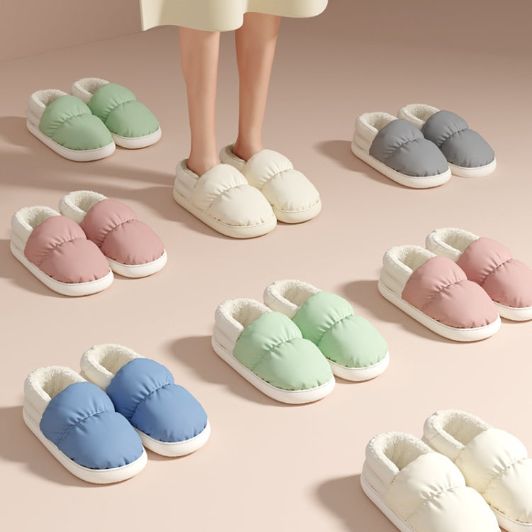 M-1178P Winter Home Waterproof Thick-soled Cotton Shoes Plush Warm Cotton Slippers, Size: 44-45(Dark Grey)
