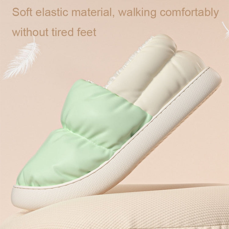M-1178P Winter Home Waterproof Thick-soled Cotton Shoes Plush Warm Cotton Slippers, Size: 44-45(Dark Grey)