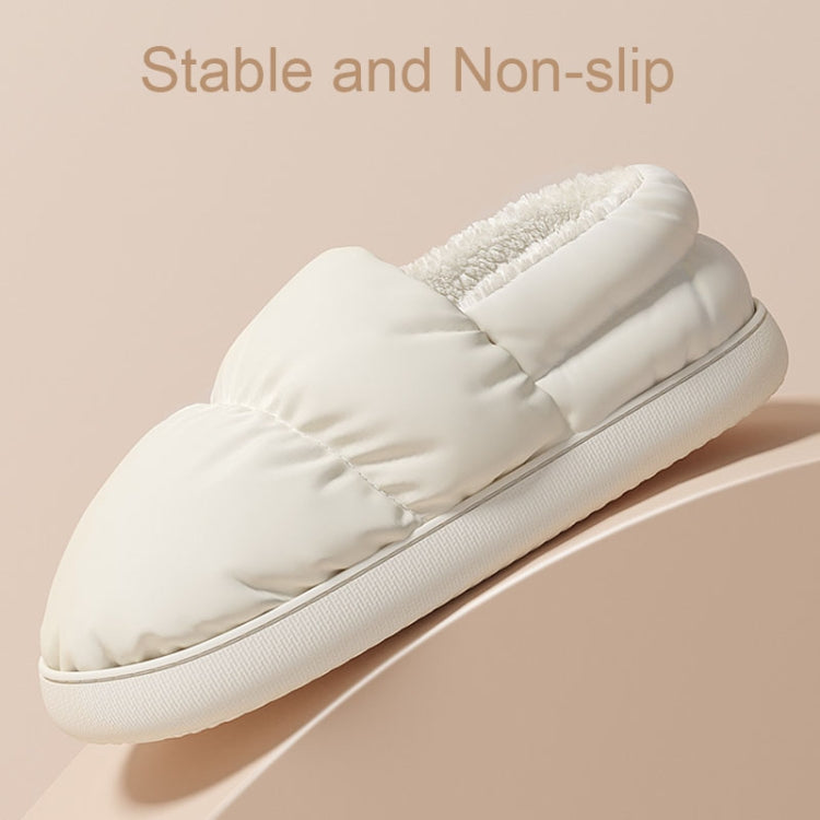 M-1178P Winter Home Waterproof Thick-soled Cotton Shoes Plush Warm Cotton Slippers, Size: 44-45(Dark Grey)