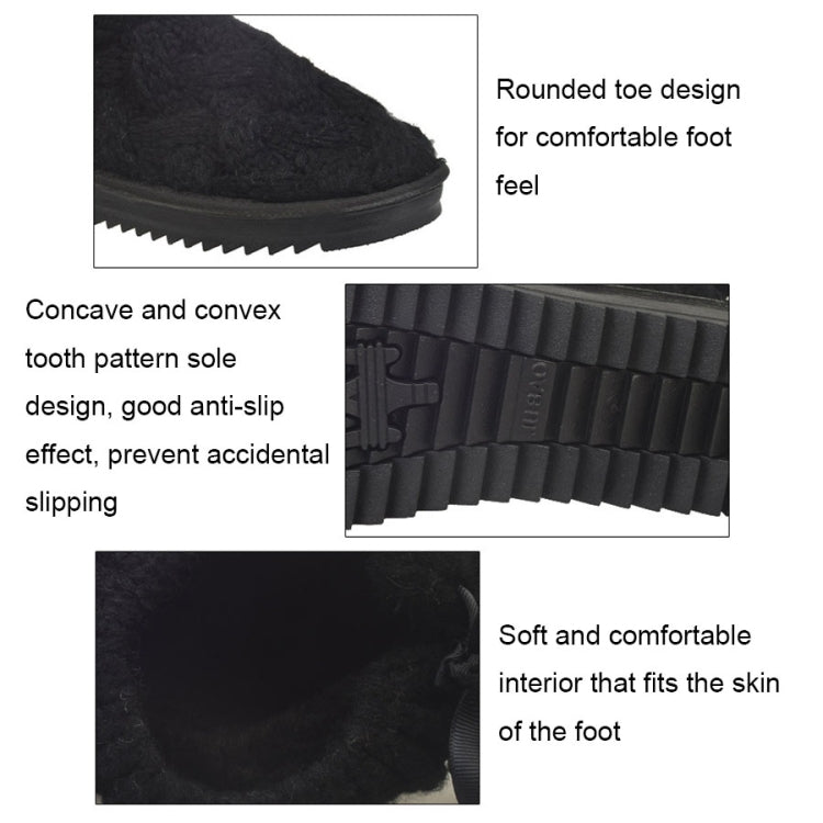 A1 Autumn and Winter Knitted Wool Fleece Thickened Non-slip Boots, Size: 40