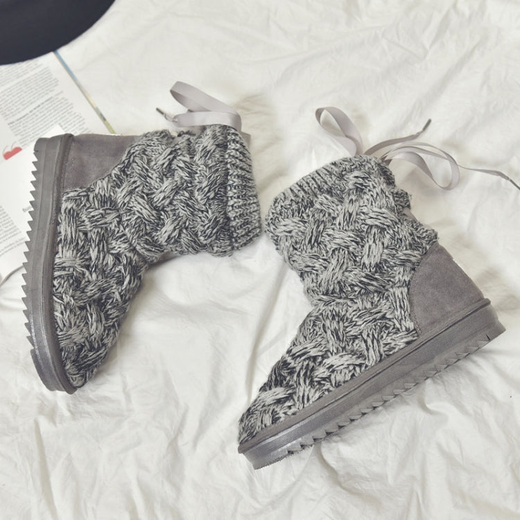 A1 Autumn and Winter Knitted Wool Fleece Thickened Non-slip Boots, Size: 41