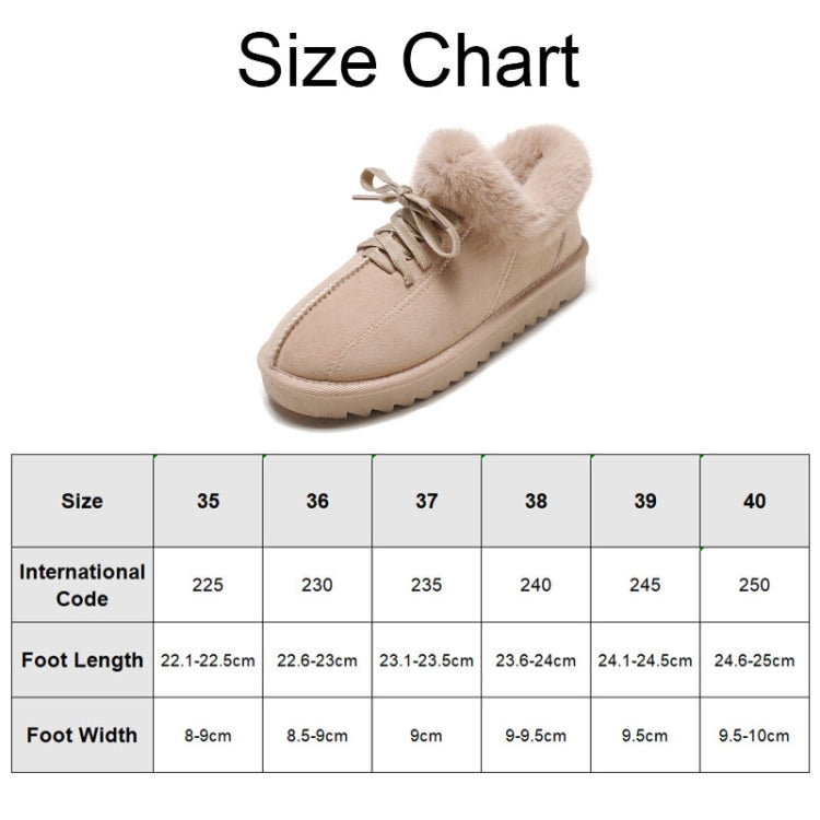 C12 Autumn and Winter Plush Warm Lace-up Snow Boots Casual Cotton Shoes, Size: 36