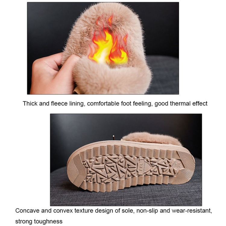 C12 Autumn and Winter Plush Warm Lace-up Snow Boots Casual Cotton Shoes, Size: 38