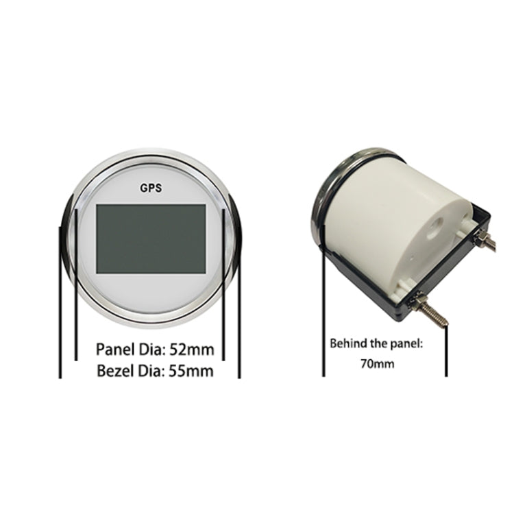 PLG2 DN52mm 12/24V Car and Boat General GPS Odometer Speedometer